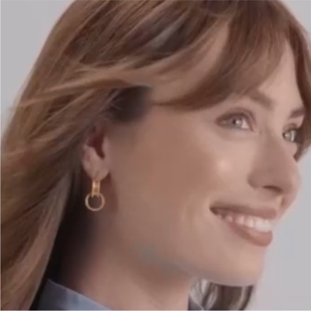 Julie Vos Marbella 2 In 1 Gold Hoop Drop  Earrings - Picture 2 of 15